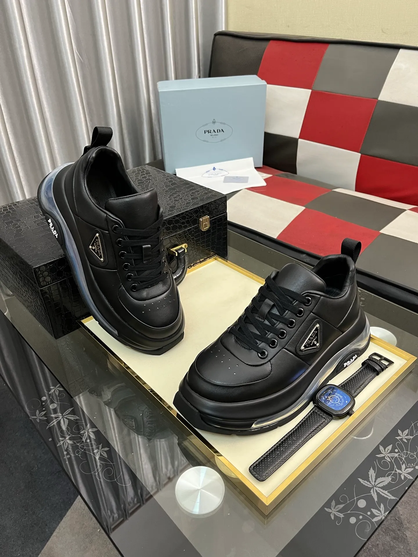 Men's Men's Shoes💰640⌚️⌚️《PRADA*》The latest and most popular casual shoes, top brand [seduce] luxury~purchase, top~quality. [Strong] The upper is made of imported breathable cowhide with cloth material ➕ breathable sheepskin feet (•) and fine workmanship. Code number: 38-442️⃣Colors available